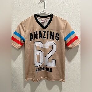 Marvel Kids Spider-Man Jersey - Beige with Red and Blue Stripes